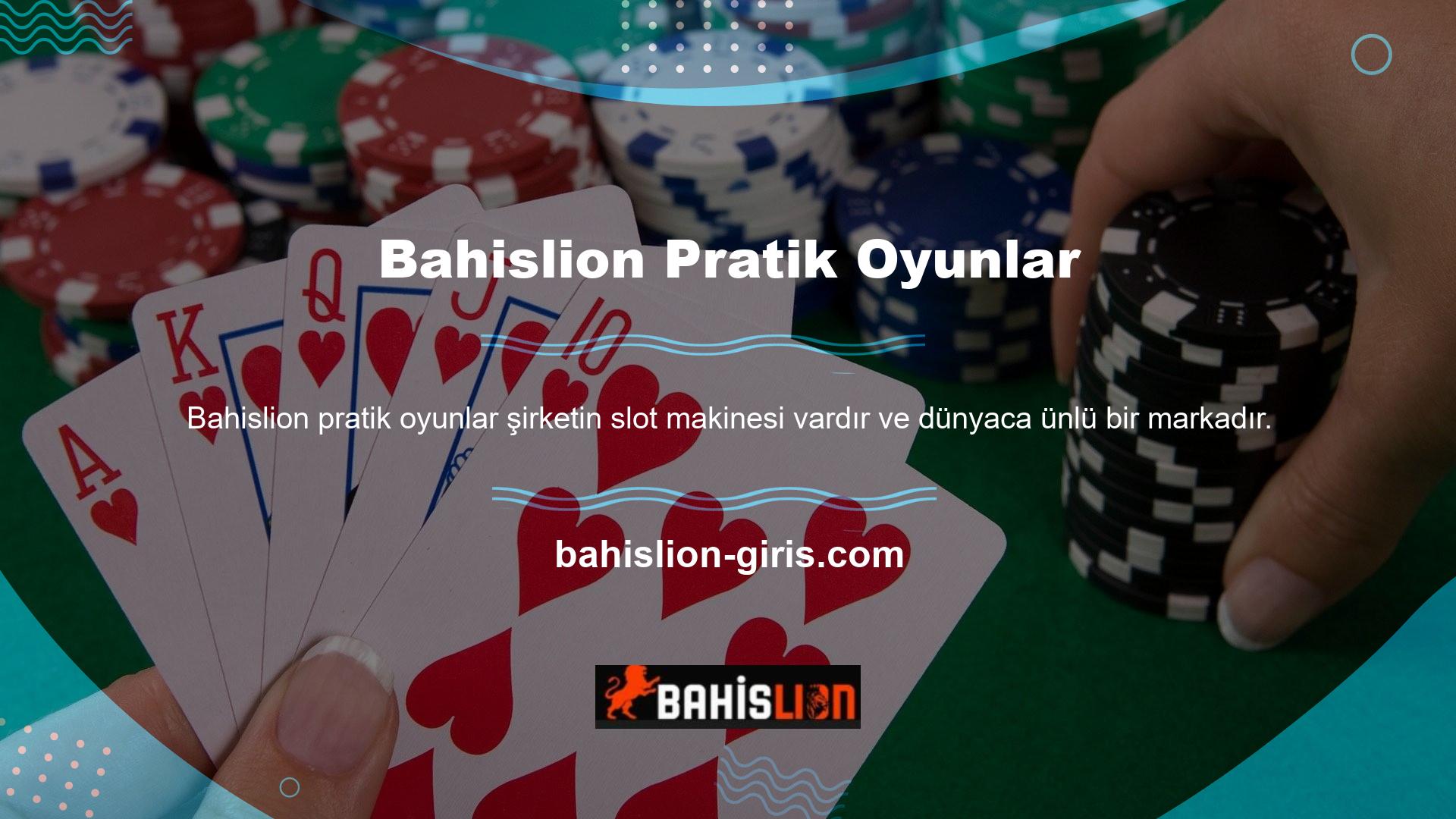 Şirketin programlama uzmanları tarafından geliştirilen Bahislion pratik oyunları sitede popüler oldu